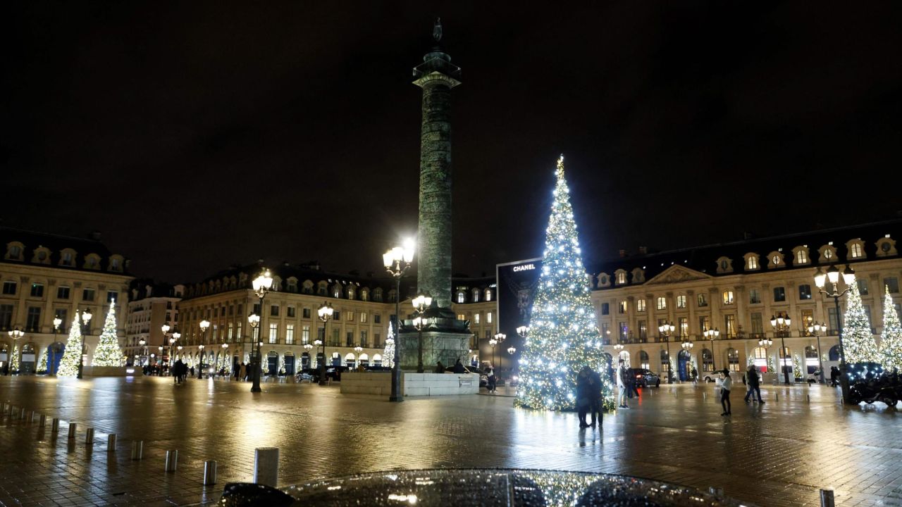 Paris is lit up for Christmas at spots such as Place Vendome, but it will not be holding a big New Year's Eve spectacular.