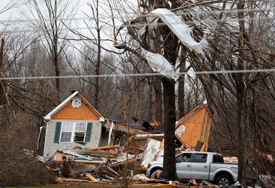 Damage is seen in Dickson County, Tennessee.