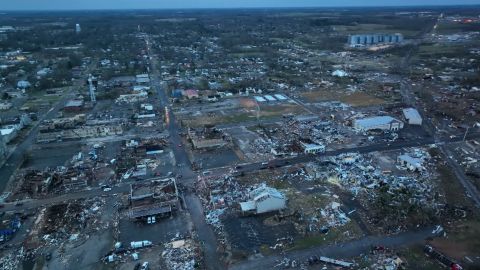 Destruction is seen in Mayfield, Kentucky, on Saturday.