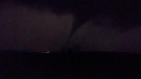 The tornado Jeffery Weir witnessed in front of his home.