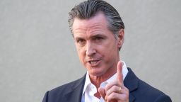 Los Angeles, CA - November 10:Gov. Gavin Newsom takes questions during a press conference on COVID-19 vaccination and housing for homeless veterans at the West Los Angeles VA Medical Center in Los Angeles on Wednesday, November 10, 2021. (Photo by Sarah Reingewirtz/MediaNews Group/Los Angeles Daily News via Getty Images)