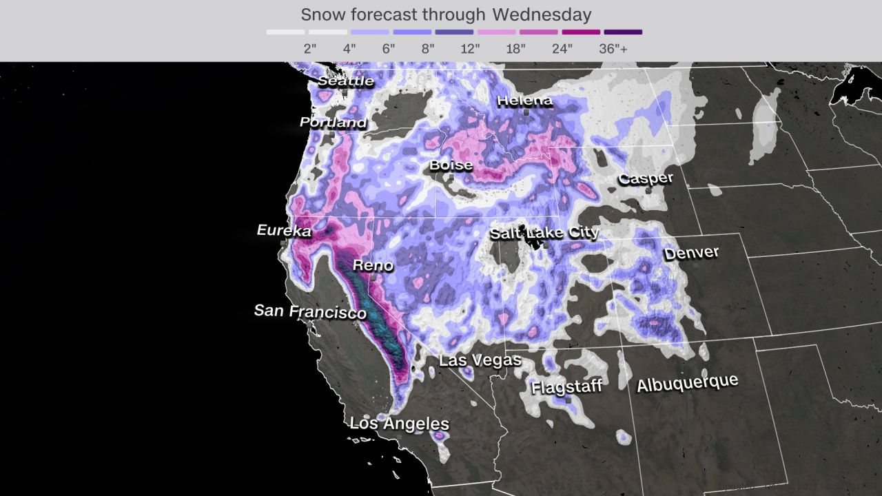 weather west coast storm snow accum 12122021