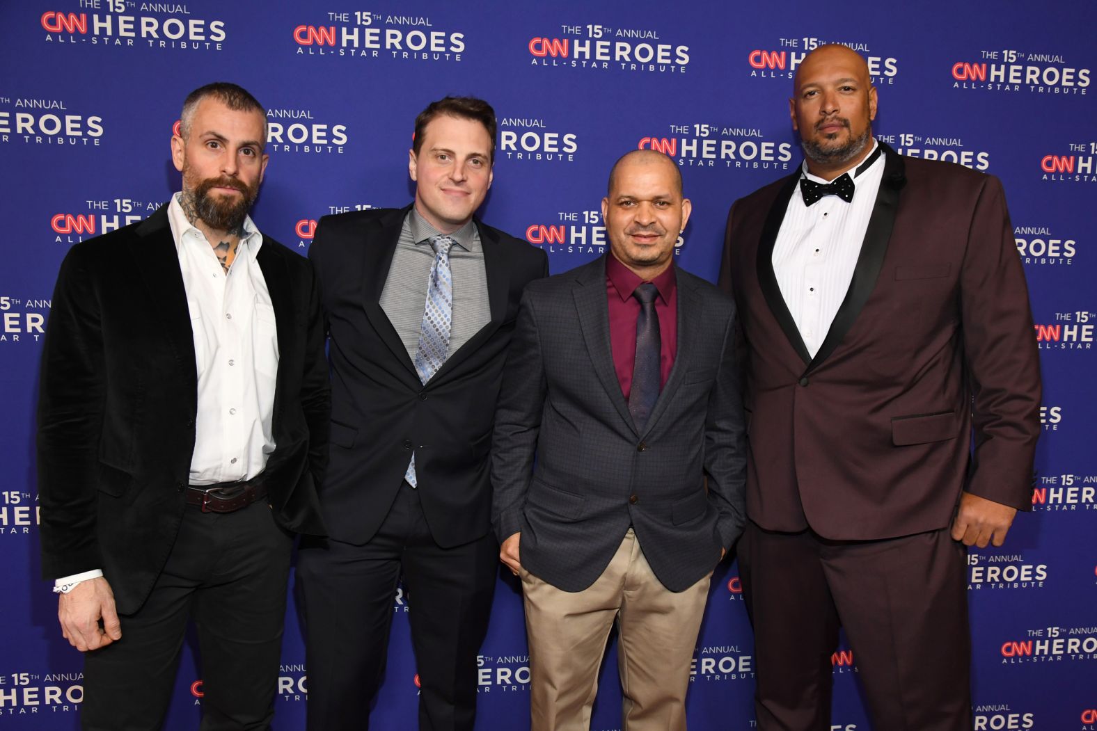 From left, Officer Michael Fanone, Officer Daniel Hodges, Sgt. Aquilino Gonell, and Pfc. Harry Dunn attend The 15th Annual 'CNN Heroes: All-Star Tribute' at the American Museum of Natural History on Sunday, December 12, in New York City.