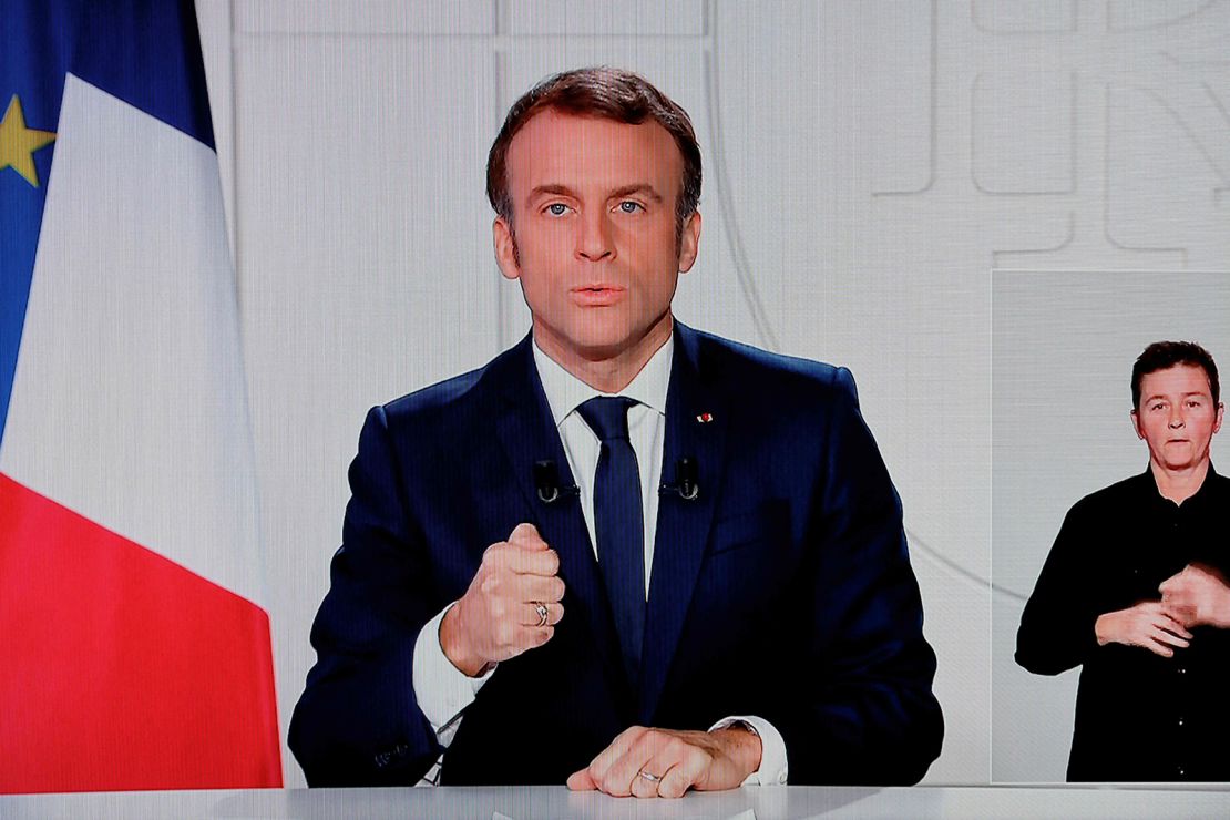 French president Emmanuel Macron gives a national TV address on December 12 after the third independence referendum in New Caledonia.