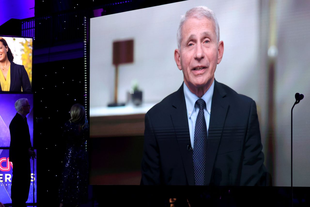 In a pre-taped recording, Dr. Anthony Fauci introduces 2021 CNN Hero Dr. Ala Stanford during The 15th Annual 'CNN Heroes: All-Star Tribute.'