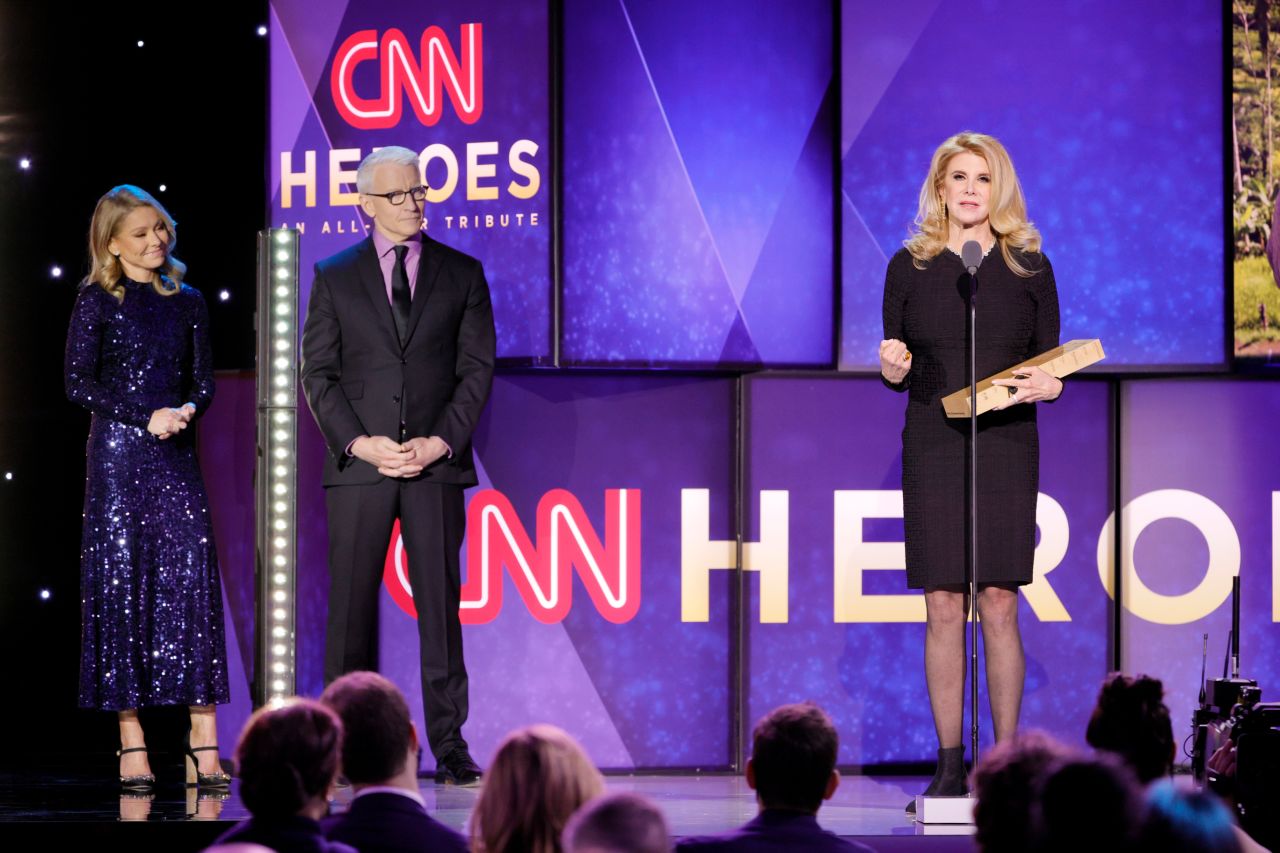 2021 CNN Hero Dr. Patricia Gordon speaks onstage during The 15th Annual 'CNN Heroes: All-Star Tribute.' Dr. Gordon is a radiation oncologist and the founder of the non-profit <a href="https://curecervicalcancer.org/" target="_blank" target="_blank">CureCervicalCancer</a>. After 27 years, Gordon left her private practice in 2014 to devote all her time to CureCervicalCancer. She takes no salary.