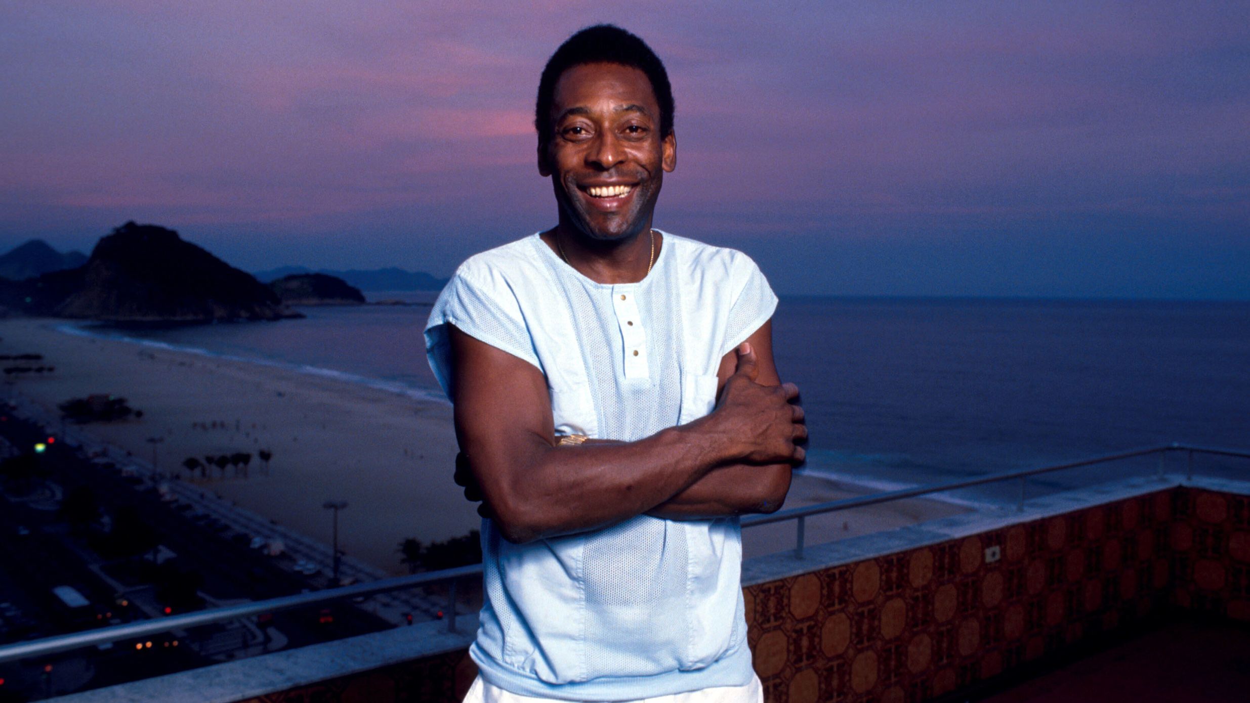 Pelé poses for a photo in Rio de Janeiro in 1991.