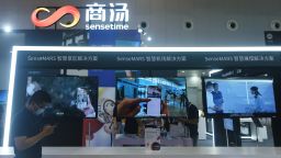 SHANGHAI, CHINA - JULY 07: People visit the booth of SenseTime, a leading global AI company that develops AI technologies, is seen during 2021 China Content Broadcasting Network Exhibition at China International Exhibition Center on July 7, 2021 in Shanghai, China. (Photo by Long Wei/VCG via Getty Images)