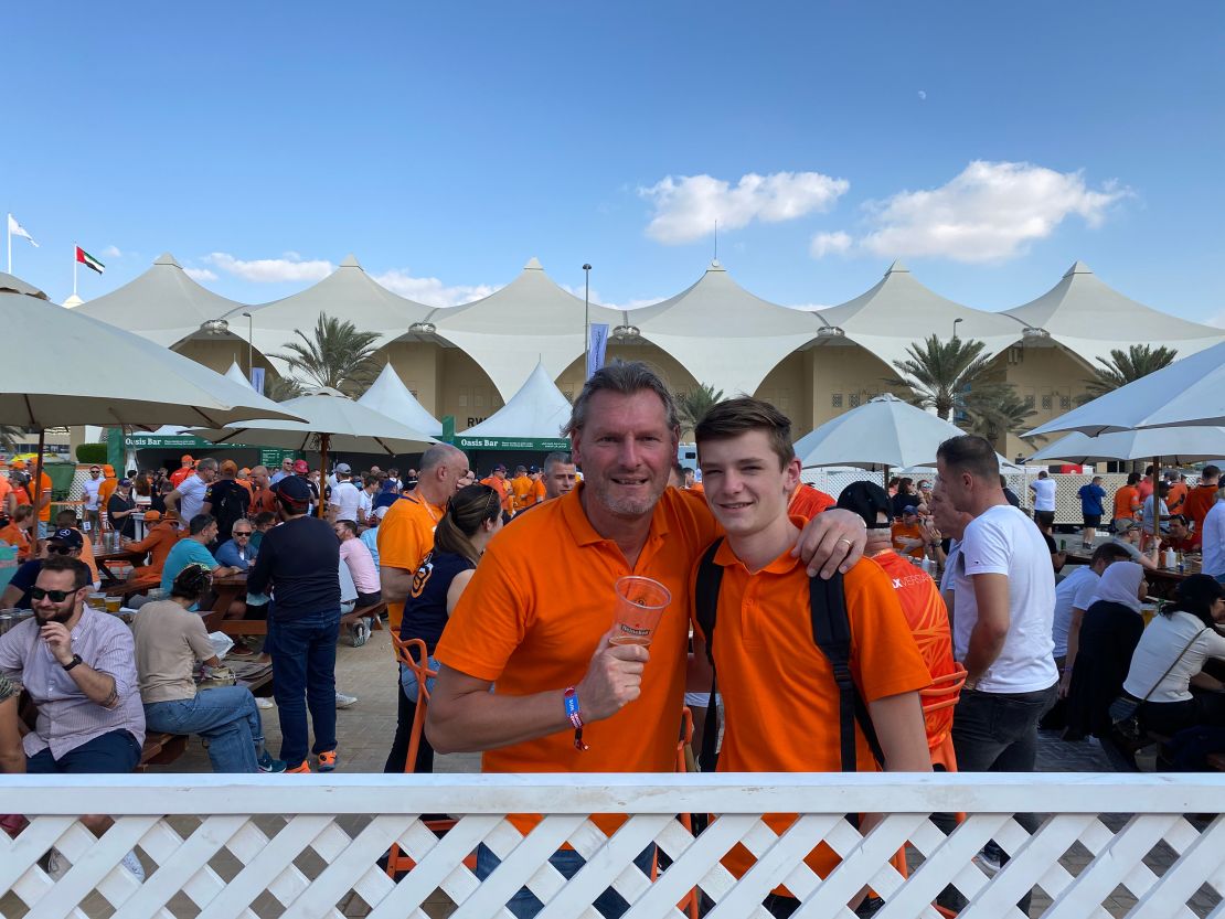 Ralph Swinkels attending his first F1 Grand Prix with his father Peter at Yas Marina Circuit, Abu Dhabi, on Sunday.