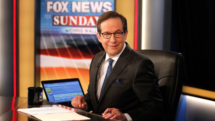 Chris Wallace awaiting the arrival of former Vice President Al Gore on the set of "Fox News Sunday with Chris Wallace" at FOX News on June 4, 2017 in Washington.