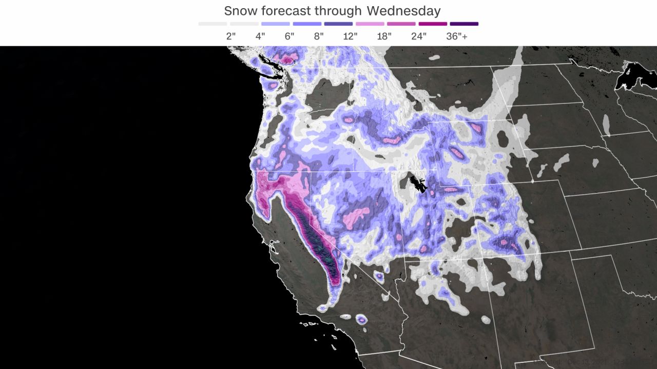 weather forecast snow amounts california
