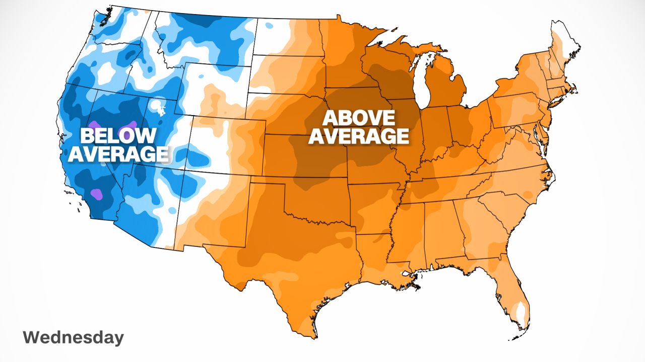 weather temperature departure from normal wednesday