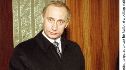 Vladimir Putin is seen at a polling station in Moscow on December 19, 1999.