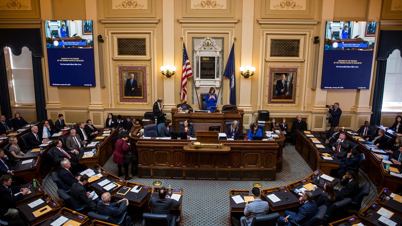 Speaker of the Virginia House of Delegates Eileen Filler-Corn speaks during opening ceremonies of the 2020 Virginia General Assembly at the Virginia State Capitol on January 8, 2020, in Richmond, Virginia. 