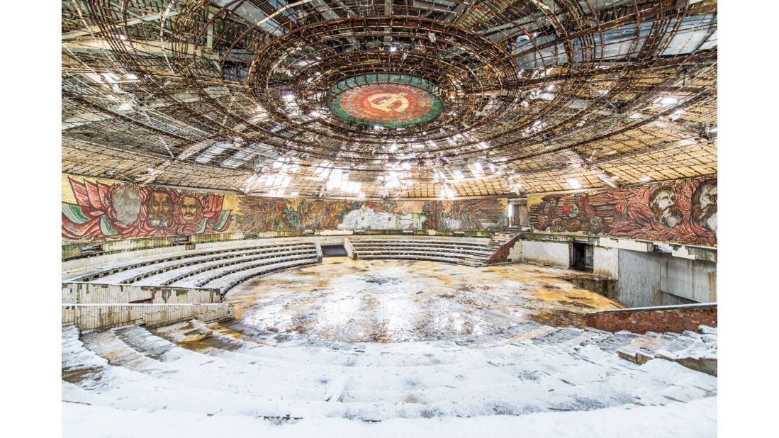<strong>Unique landmark:</strong> Buzludzha, an abandoned Soviet monument in Bulgaria, was one of Veillon's favorite places to photograph.