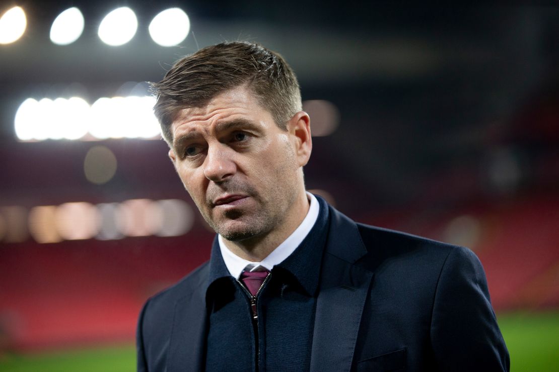 Gerrard during Villa's game at Liverpool on Saturday.