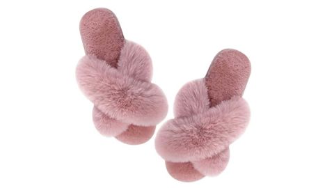 Parlovable Cross Band Plush Slippers