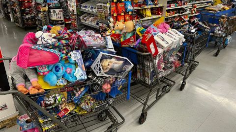 A collection of toys purchased for local children