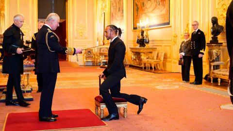 Hamilton is made a Knight Bachelor by Prince Charles.