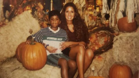 Sara Espinoza with her son Fernando, then aged about six years old. 