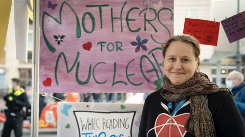 Iida Ruishalme, the European director of Mothers for Nuclear, traveled to Berlin to show her support of nuclear power.