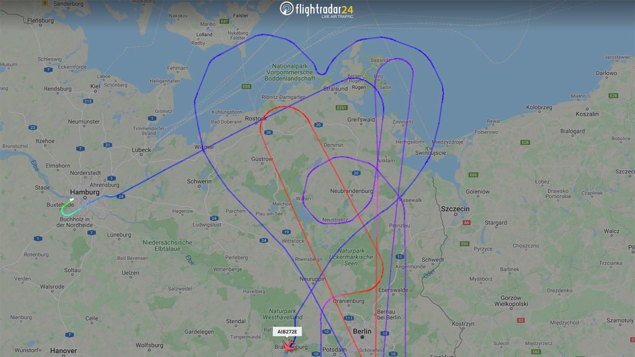 The route taken by the last A380's last flight test.
