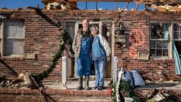 Philip and Patricia Bruce poses for a portrait in front of their home which was destroyed after a tornado outbreak in Dawson Springs, Ky., on Monday, December 13, 2021.

CREDIT: Bryan Anselm/Redux for CNN
