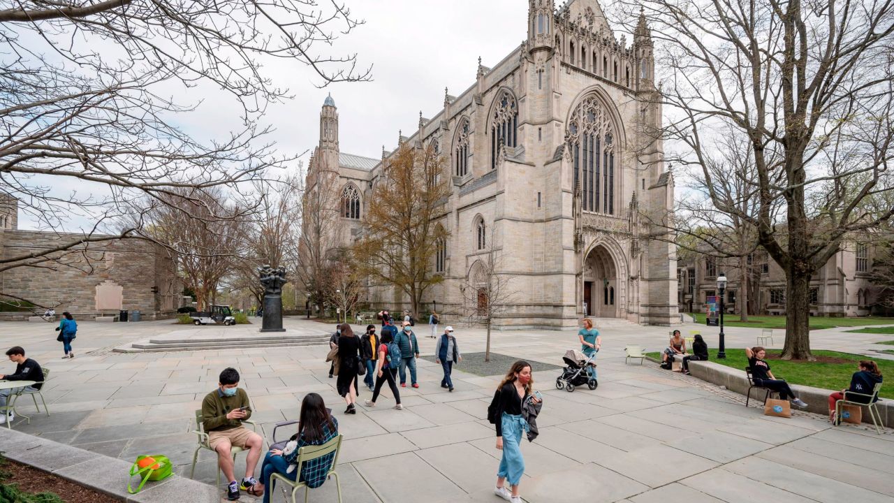 With its financial aid expansion, Princeton says it aims to bolster the "socioeconomic diversity" of the university's students, seen here on the Ivy League campus in 2021. 