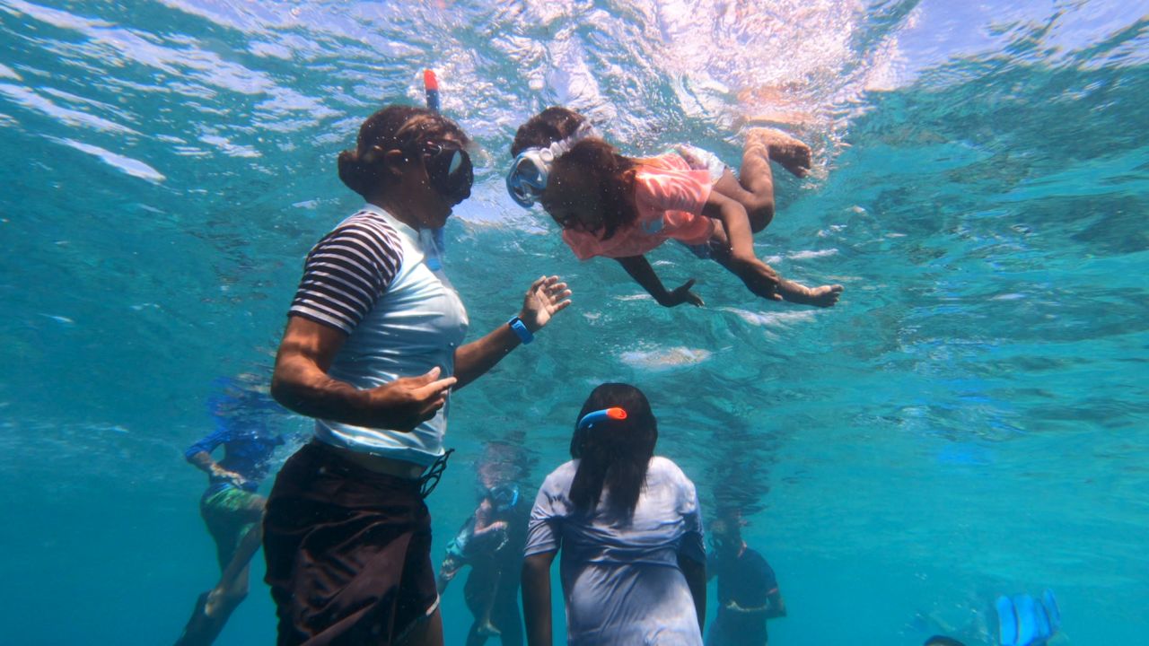 Whether through scuba diving or snorkeling, Naseem believes that all children should learn to be comfortable in the water. 