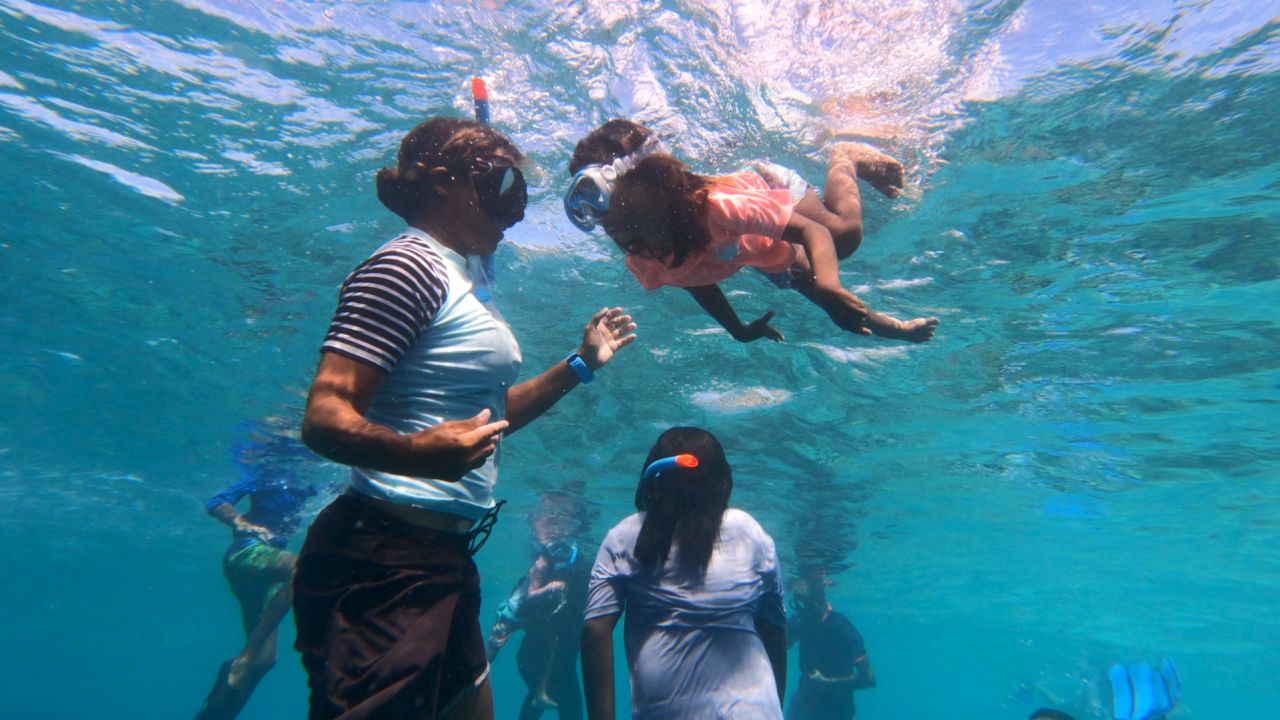 Whether through scuba diving or snorkeling, Naseem believes that all children should learn to be comfortable in the water.