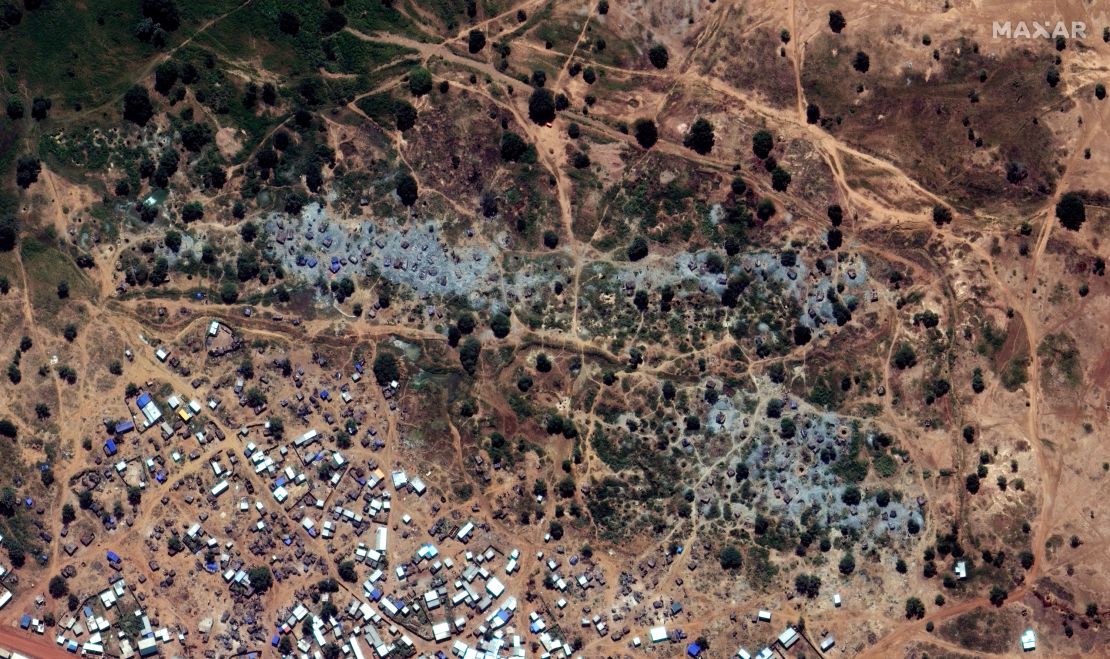 A satelite view of the site of the attack on Solhan in Burkina Faso.