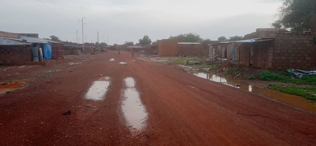 The road leading into Solhan. The attackers arrived on motorbikes, according to eyewitnesses.