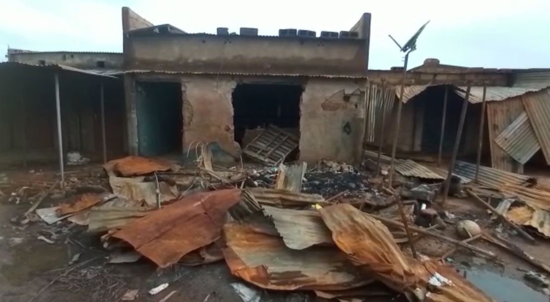 A local shop in Solhan was completely destroyed in the attack.