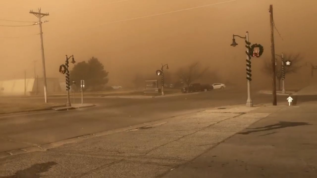 Justin Tucker of Elkhart, Kansas, captured video that showed what he called "the darkest storm I've ever experienced."