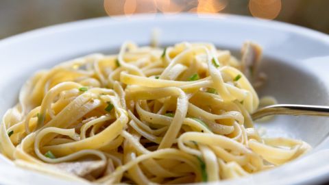 Elaine Camerota's Linguine in White Clam Sauce features a surprise ingredient to deepen flavor. 