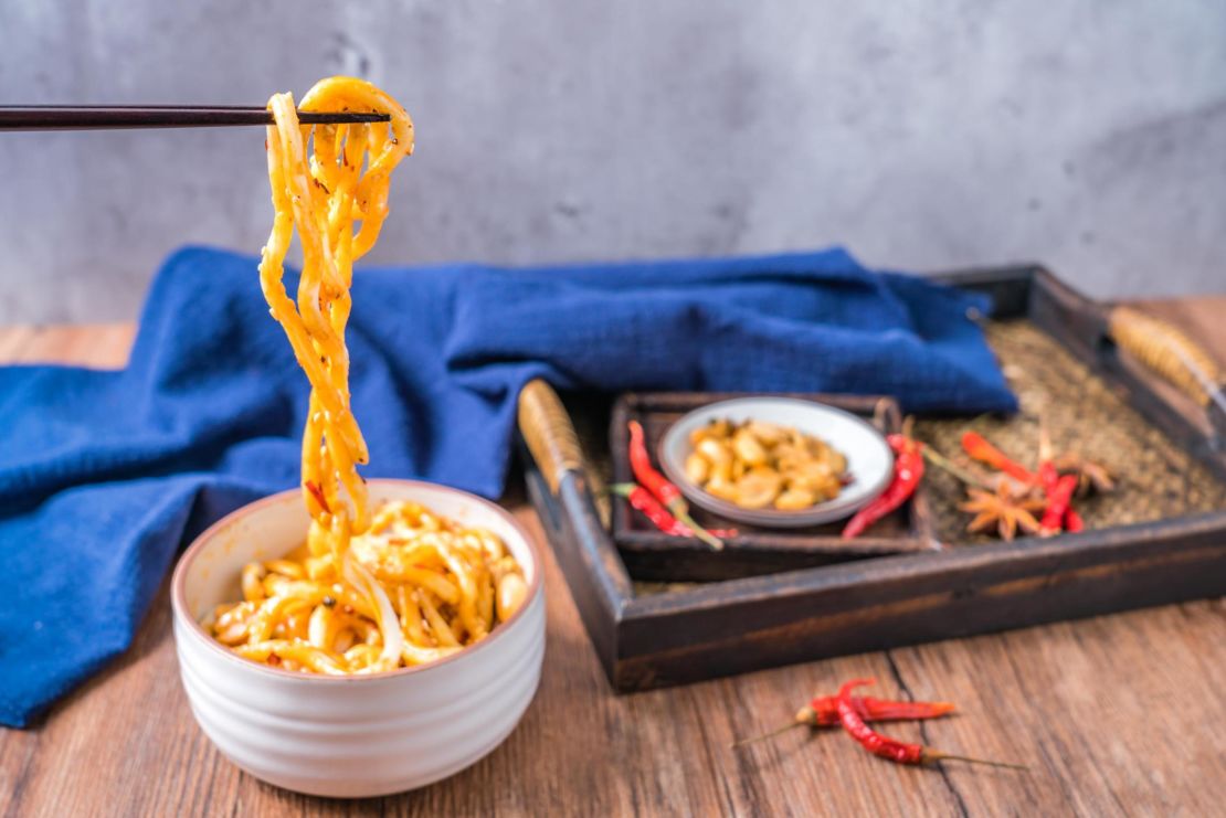 Sweet water noodles, a Chengdu specialty. 