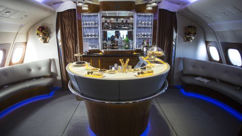 Drink it in: Emirates has been selling off the bar from a retired A380.