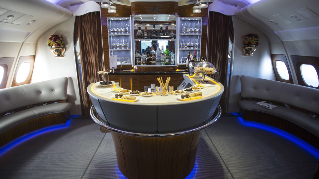 Drink it in: Emirates has been selling off the bar from a retired A380.