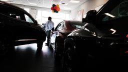 New cars are showcased in a car dealership in Brooklyn on October 05, 2021 in New York City. 