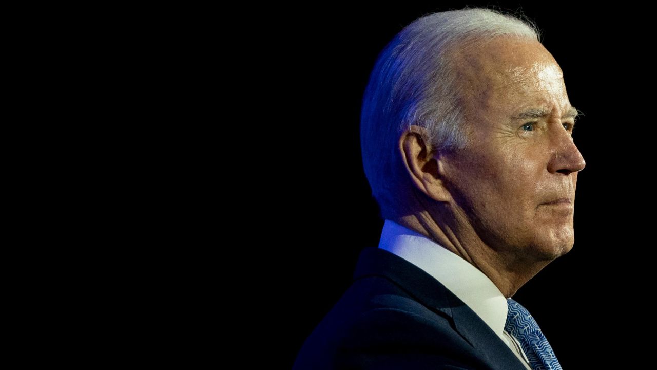 US President Joe Biden speaks during a holiday reception for the Democratic National Committee at Hotel Washington, in Washington, DC, on December 14, 2021. (Photo by ALEX EDELMAN / AFP) (Photo by ALEX EDELMAN/AFP via Getty Images)