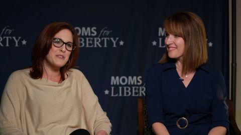 Tiffany Justice, left, and Tina Descovich say they started Moms for Liberty to be a voice for parents' rights.