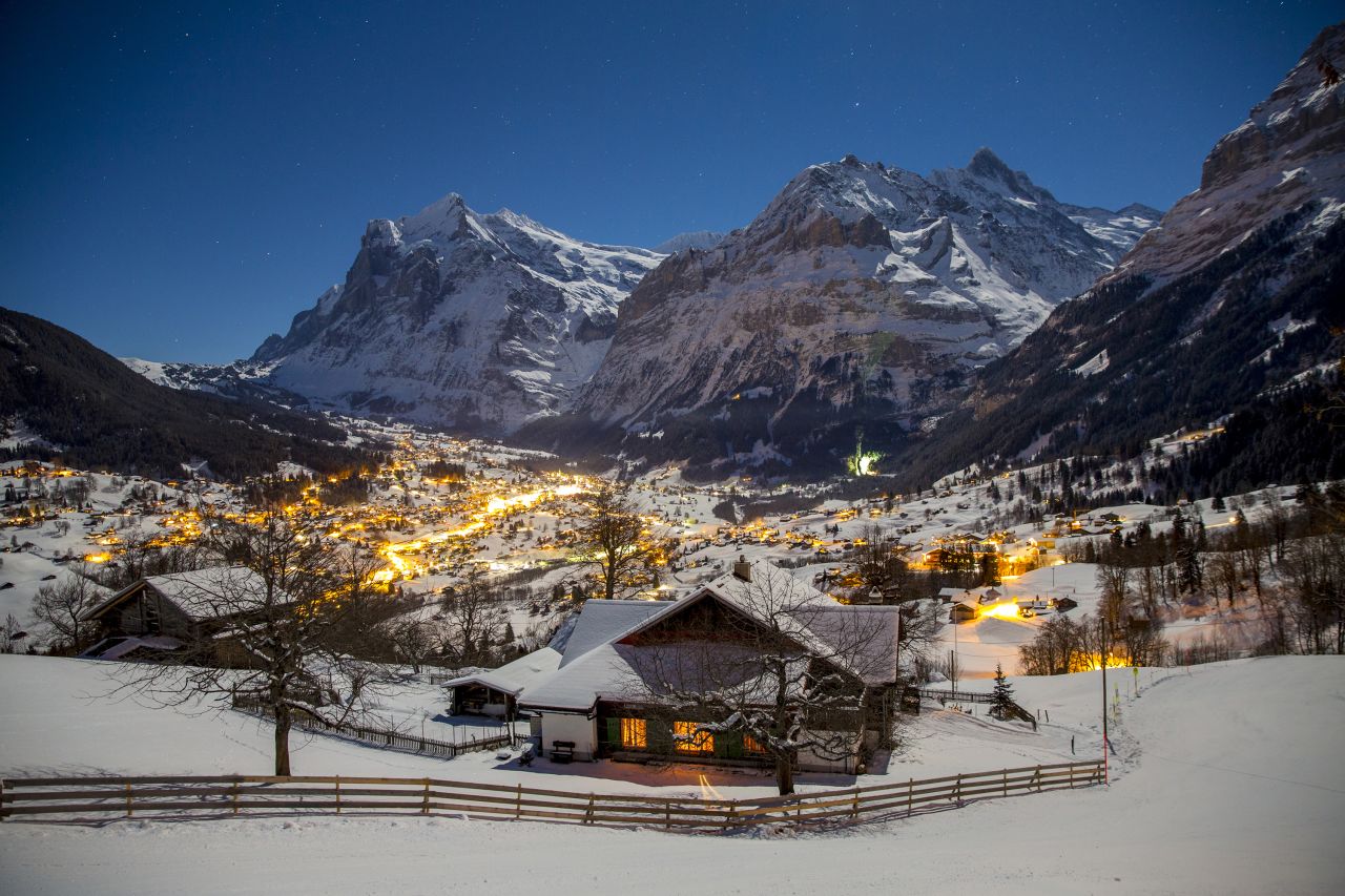 <strong>Wengen, Switzerland: </strong> A treasure trove of wooden chalets and grand old hotels under the gaze of the mighty Eiger, Jungfrau and Monch mountains. 