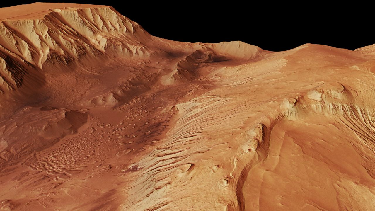 The Mars Express orbiter took this photo of Candor Chasma, one of the largest canyons in the northern part of Valles Marineris, in July 2006.