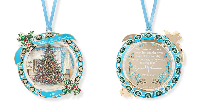 The white deals house christmas ornament