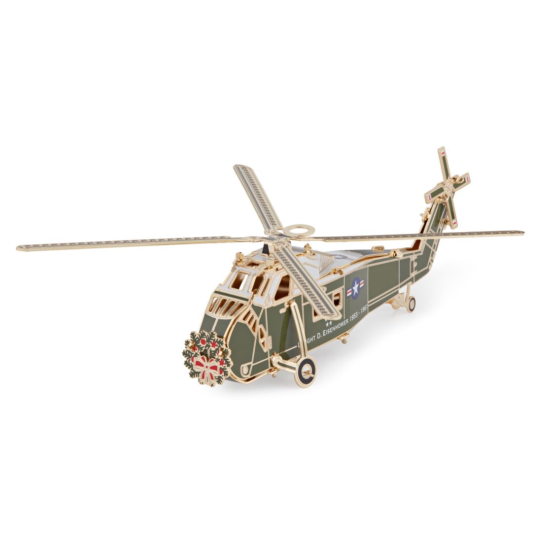 The 2019 ornament honored Dwight Eisenhower, the first president to regularly fly by helicopter.