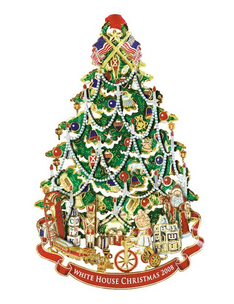 The 2008 ornament was inspired by Benjamin Harrison, the 23rd president of the United States, whose Victorian Christmas tree was laden with baubles and garlands.