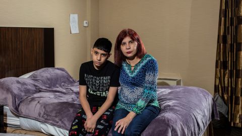 Eileen Bendoyro is staying at the Radisson hotel with her 13-year-old son, Christopher. She says she knows this holiday season will be different.