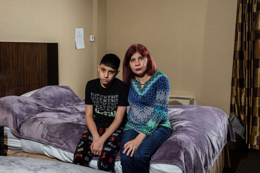 Eileen Bendoyro is staying at the Radisson hotel with her 13-year-old son, Christopher. She says she knows this holiday season will be different.