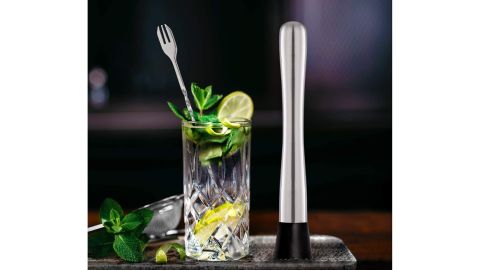 Hiware Stainless Steel Cocktail Muddler and Mixing Spoon
