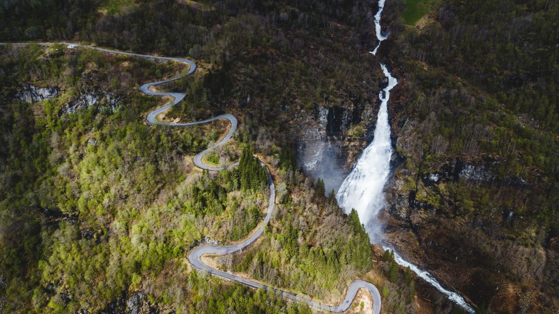 <strong>Stalheimskleiva:</strong> This winding road through the Norwegian mountains is currently closed for repairs.